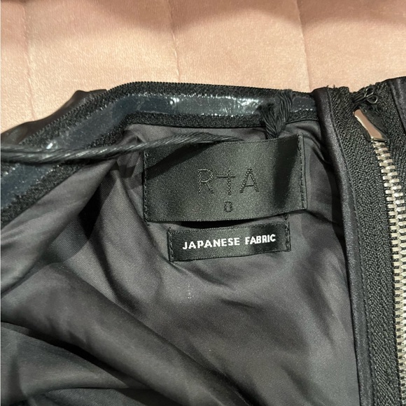 NWT RtA Eliana Strapless Top Shiny Black 4 - Picture 7 of 8